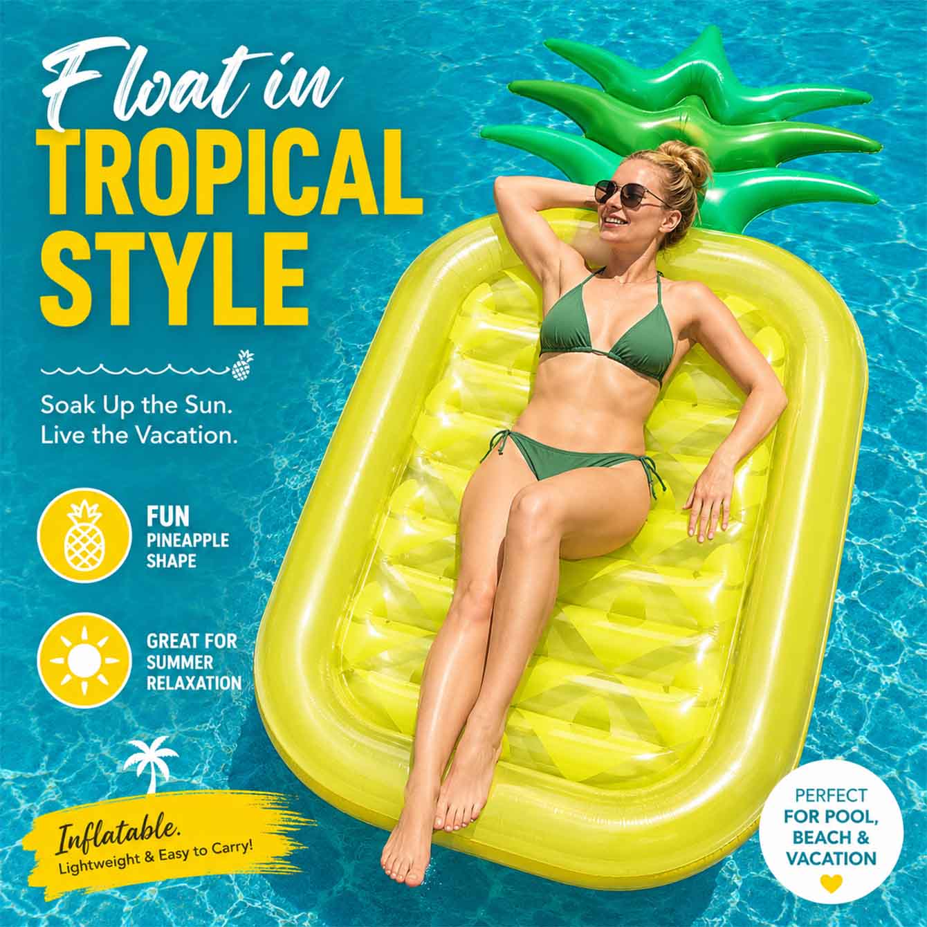 Pool Lounger Inflatable - Flotteur de piscine gonflable, flotteurs de