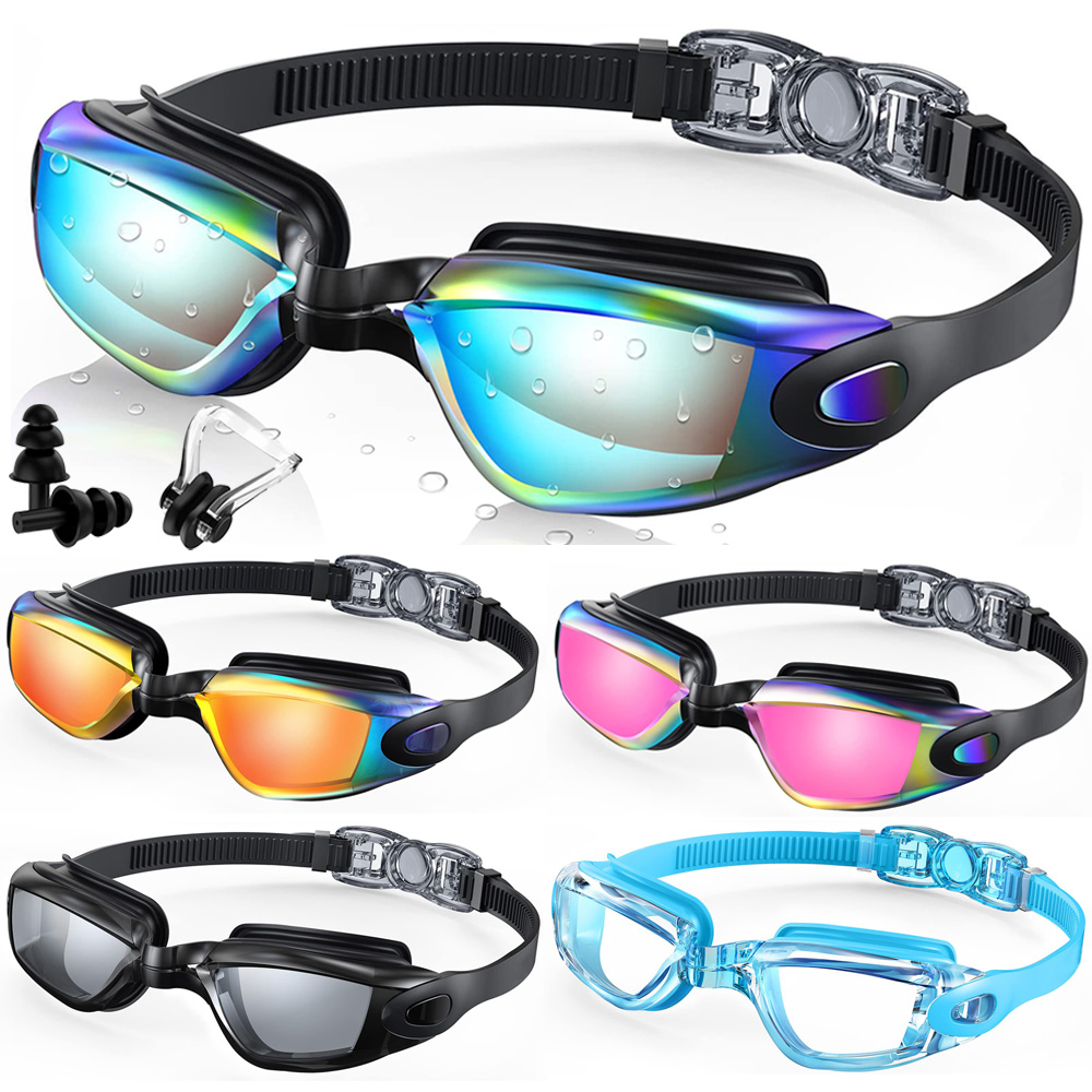 Swim Goggles Anti Fog Uv - Lunettes de natation professionnelles imperméables, Anti-buée,