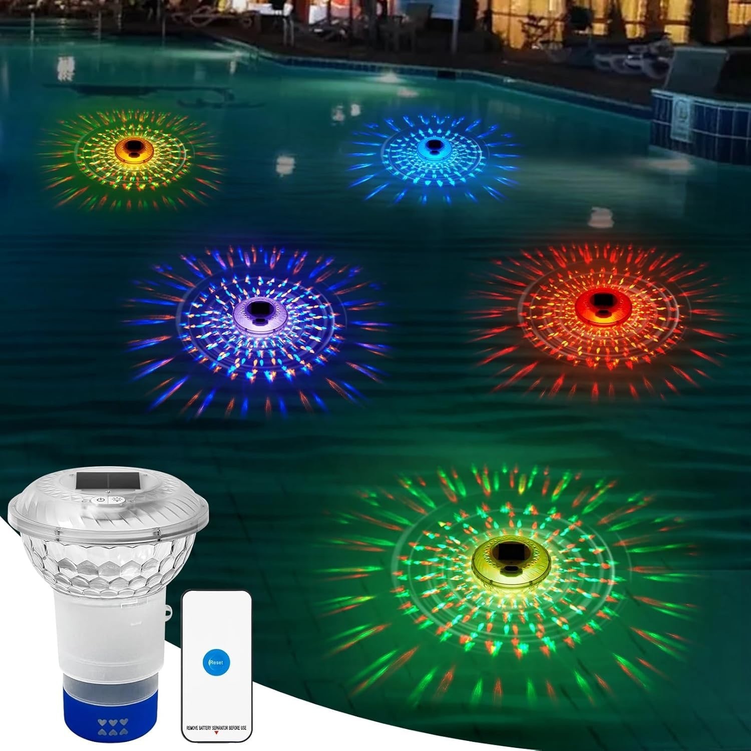 Pool Light Solar Rechargeable - Lampe de piscine solaire rechargeable à