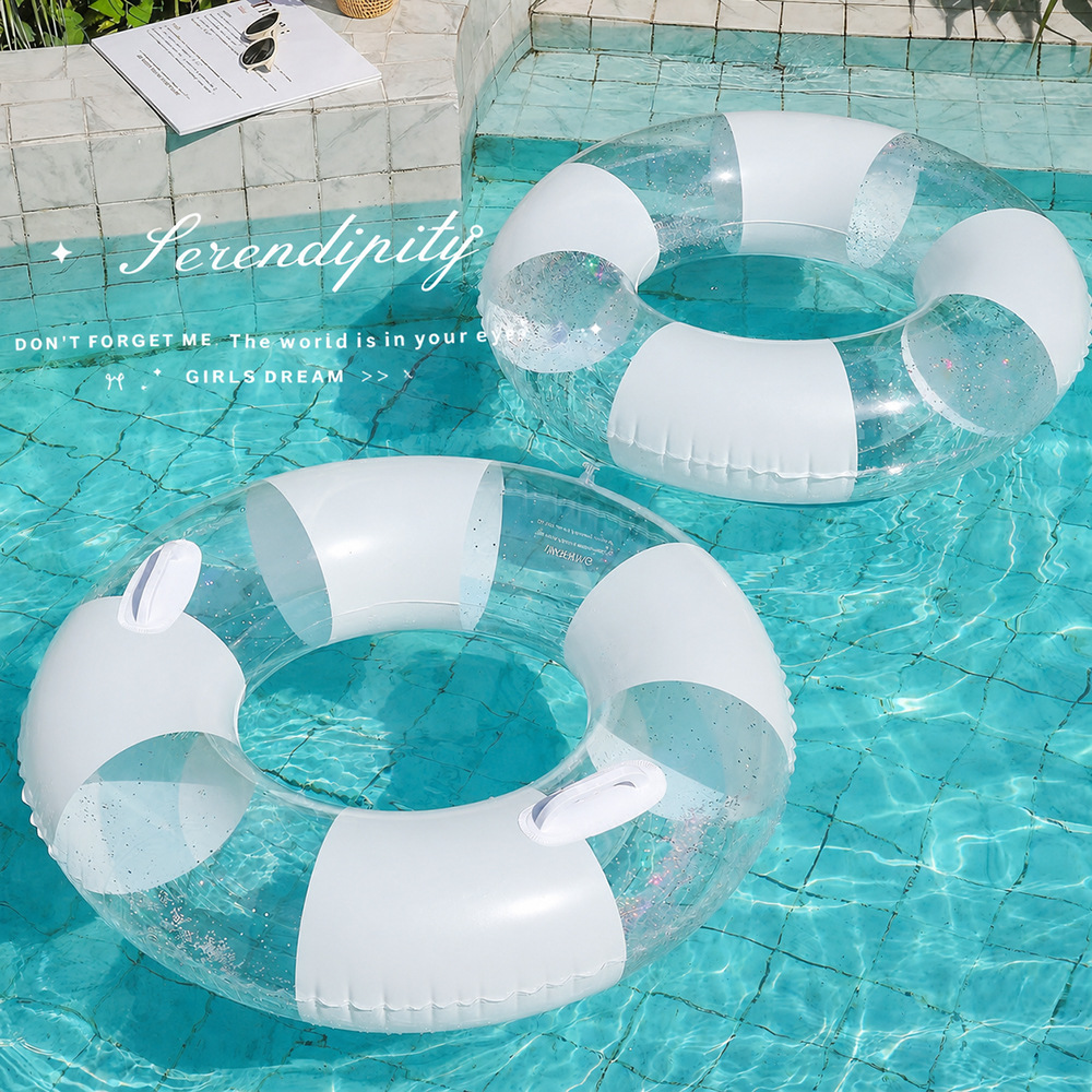 Pool Lounger Inflatable - Bouée de natation transparente pour adultes,