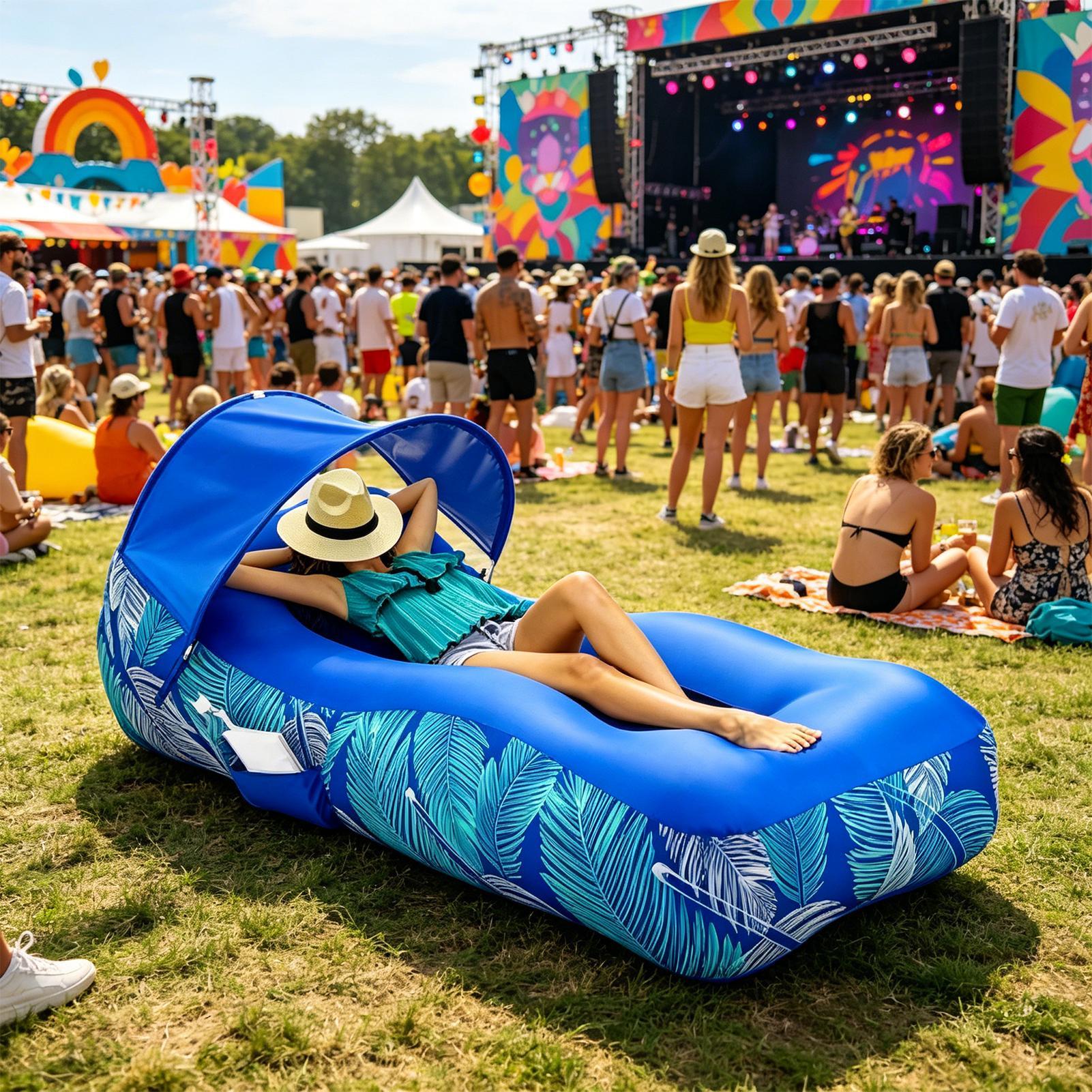 Chaise longue gonflable avec p - Pool Lounger Inflatable avis et prix