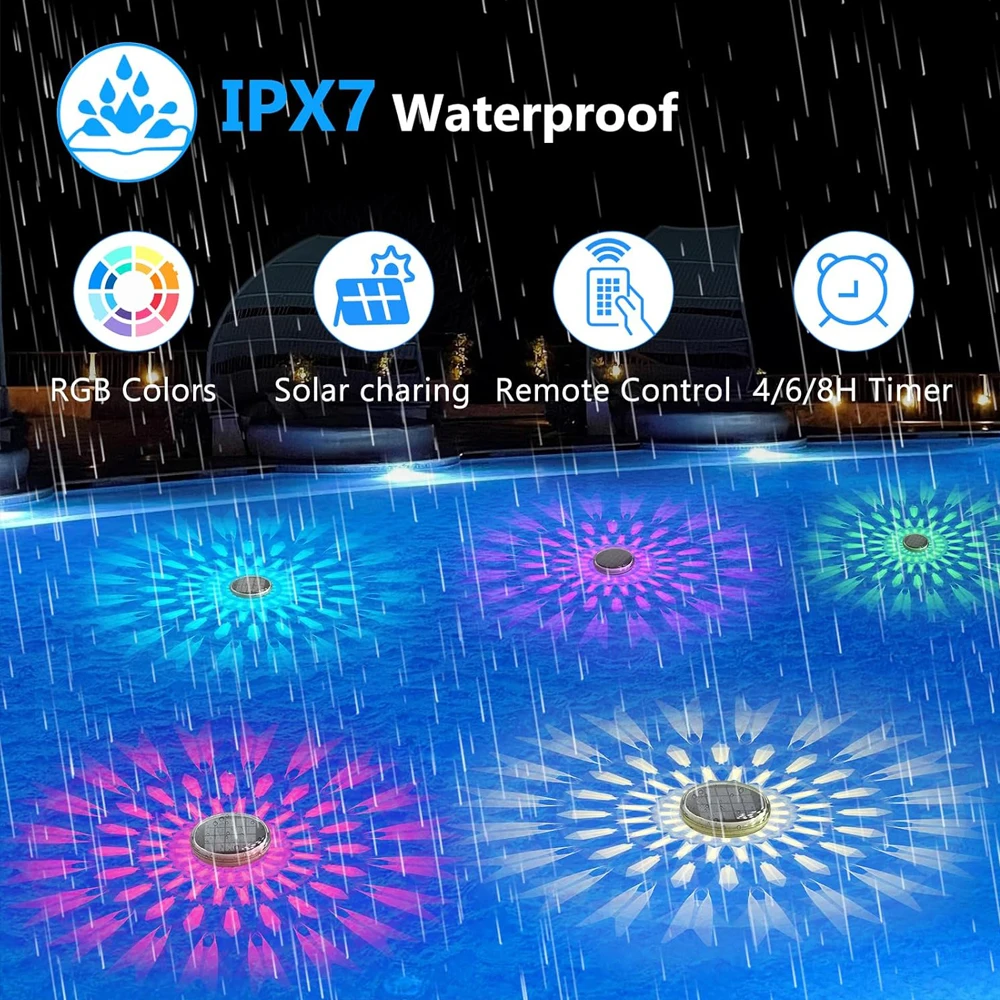 Jolies lumières de piscine flo - Pool Light Solar Rechargeable avis et prix
