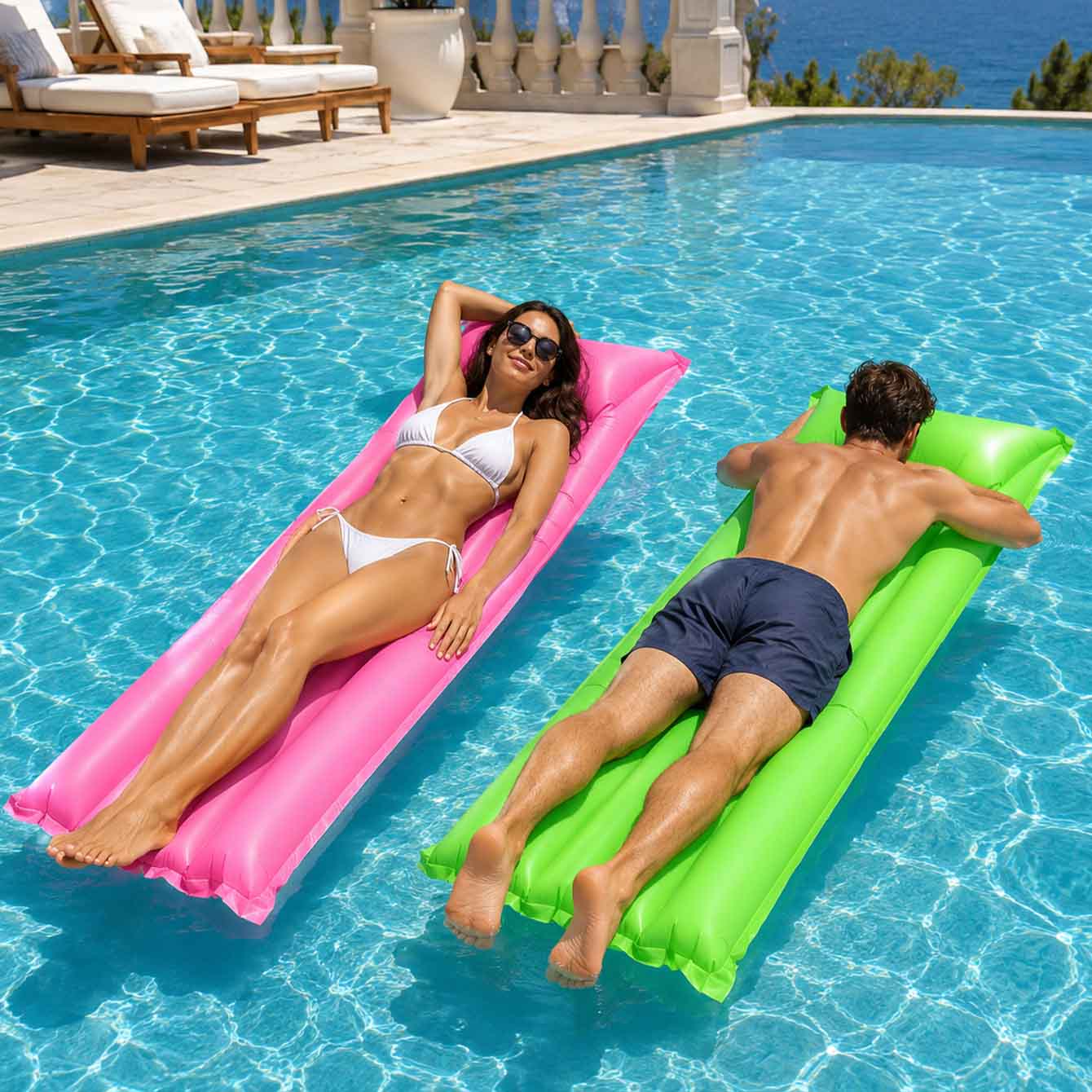 Matelas gonflable de piscine 1 - Pool Float Ring Inflatable avis et prix
