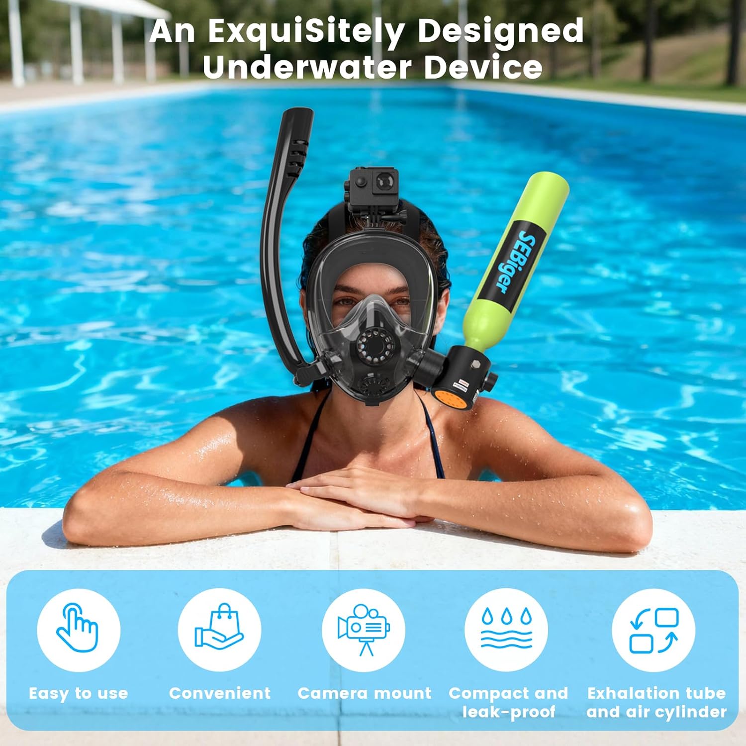 Mini-bouteille de plongée 0,5L - Snorkel Mask Full Face avis et prix