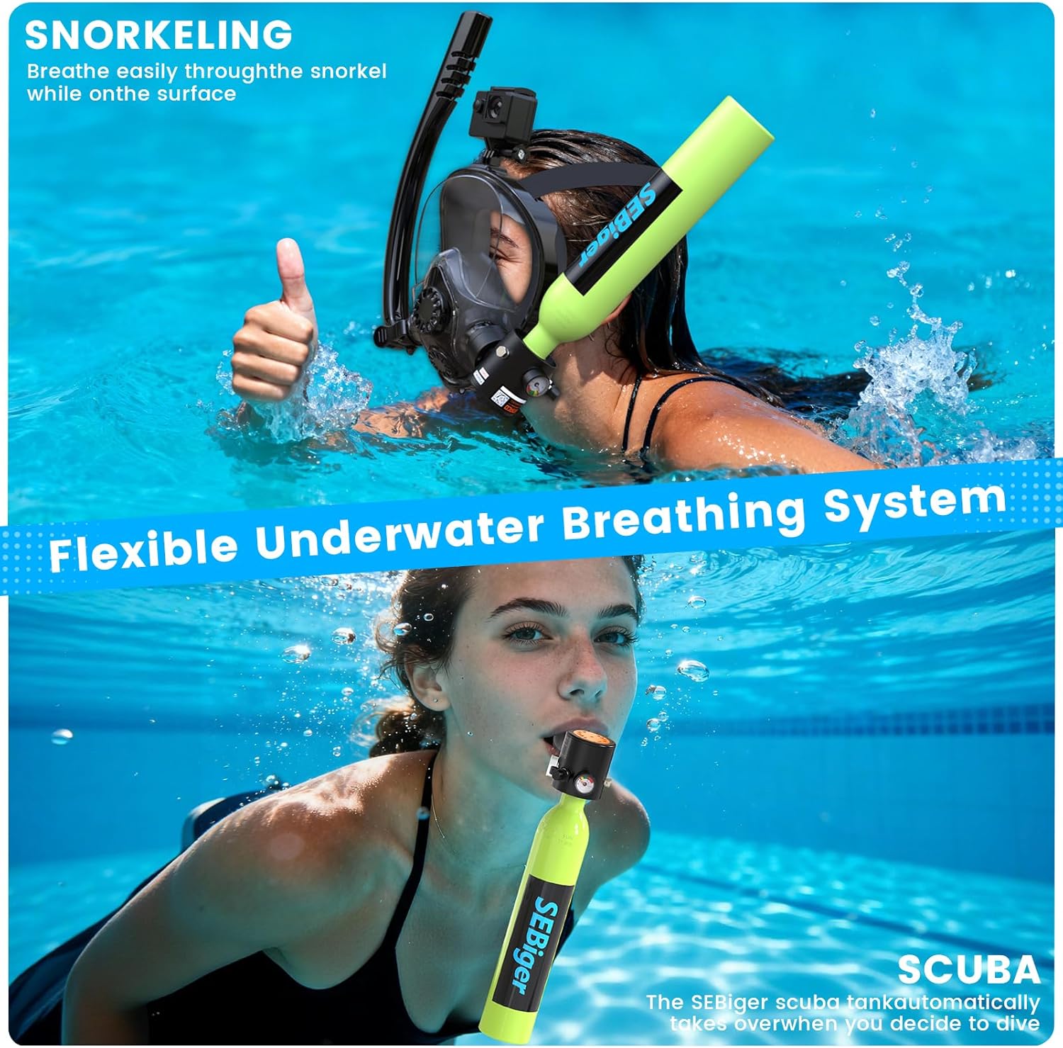 Mini-bouteille de plongée 0,5L - Snorkel Mask Full Face avis et prix