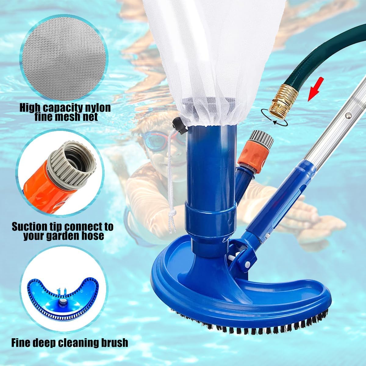 Aspirateur de piscine de 60 po - Pool Vacuum Manual avis et prix